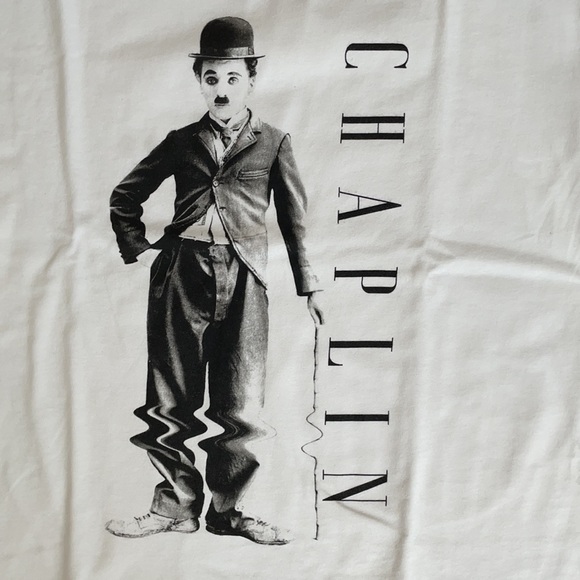 Bershka boxy T-shirt size m with Charlie Chaplin - Picture 2 of 3